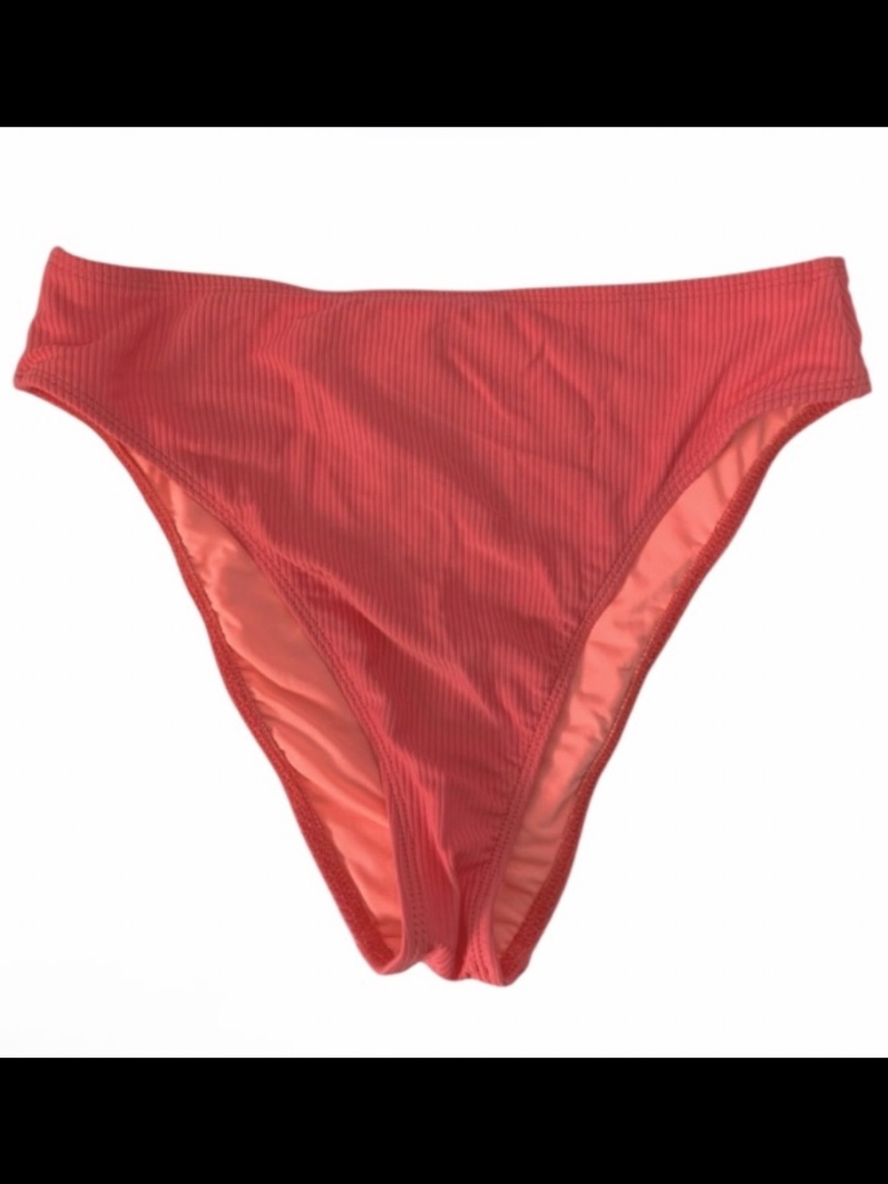 Lulu’s Coral Textured Stripes Bikini Bottom